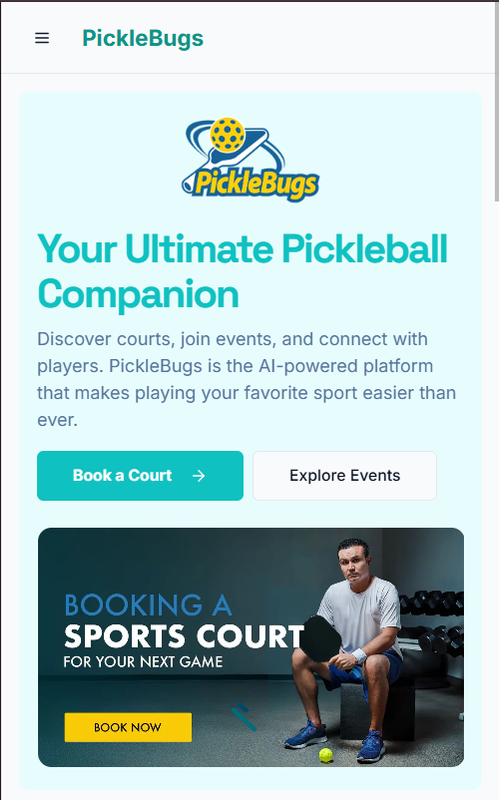 PickleBugs App Mockup