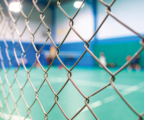 Pickleball court at night