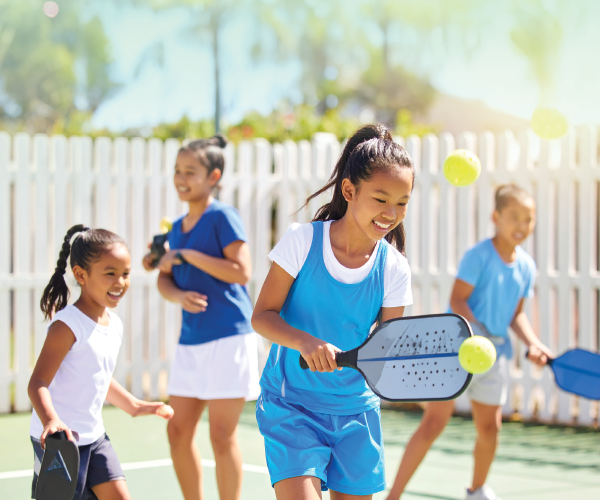 Students playing pickleball